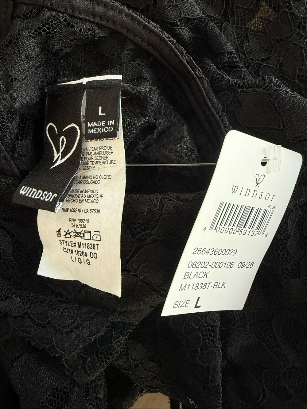 Windsor Sultry Attitude Lace Long Sleeve Black Topper Bolero NWT Size L - Picture 5 of 7